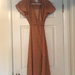 Polka dot wrap dress
